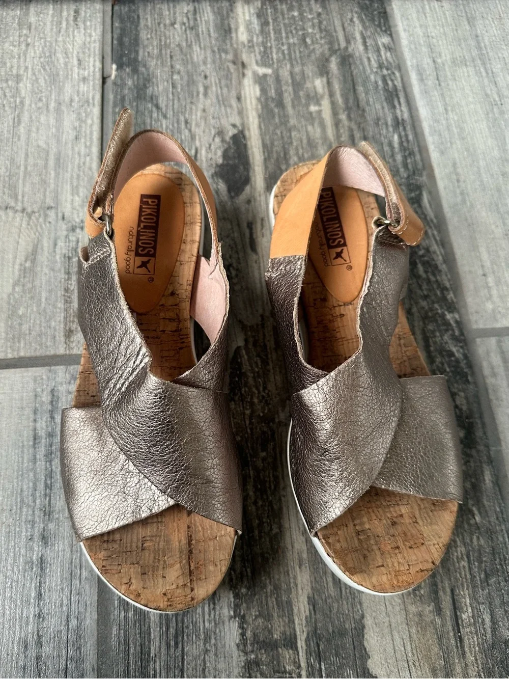 Pikolinos  Leather Cork Wedge Sandals Size 36